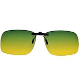 UpaClaire Night Driving Glasses Clip-On, High Beam Headlights Reduced, Polarized Lens, Glare-Free, HD Vision, Men or Women.