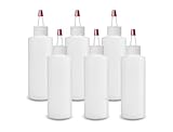 ljdeals 4 oz Plastic Squeeze Bottles with Yorker Caps, for hair color, Lotion, condiments, paints, craft, sauce and more…Pack of 6, BPA Free, Made in USA