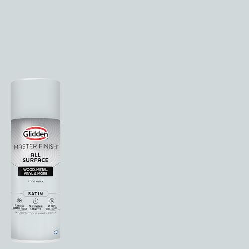 Image of Glidden Master Finish 12 oz. Satin Cool Gray Interior /Exterior All Surface Spray Paint and Primer