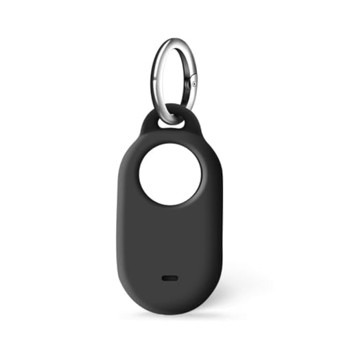 Silicone Case for Samsung SmartTag2, Silicone Cover with Keychain for Samsung Galaxy Smart Tag2 (Black)