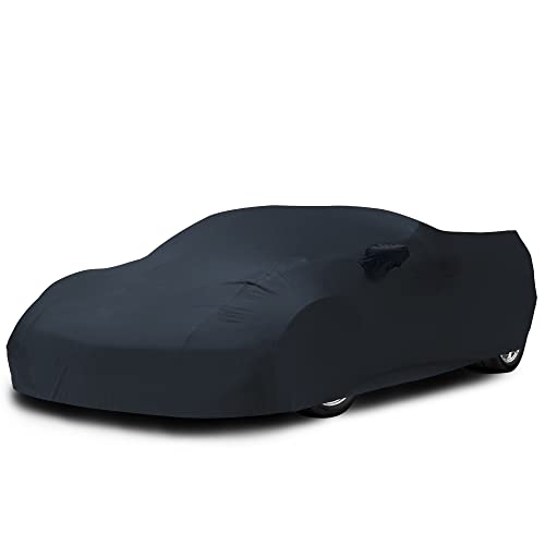 SoftTec Stretch Indoor Satin Full Car Cover for Chevrolet Chevy Corvette C8 2020-2027 Elastic Flexible High-end Luxury Dust-Proof Protection, Car Show, Underground Garage