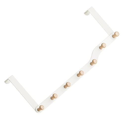 PRETYZOOM Door Hooks for Hanging Clothes Strong Load-Bearing Wooden Hanger No Punching Hook