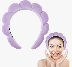 Purple Spa Headband for Washing Face Makeup Headband - Image 4