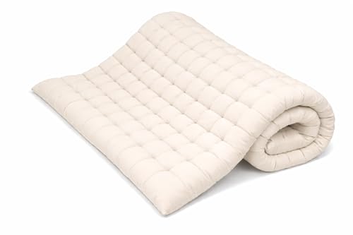 Image of ATOOTFUSION Soft Cotton Quilt | Foldable Light Weight Filled Single Firm Cotton Quilt Mattress| Gadda (Solid Coloured, Sleeping Capacity, 6 x 6 ft or 72 x 72 Inches) Double Bed (Off White)
