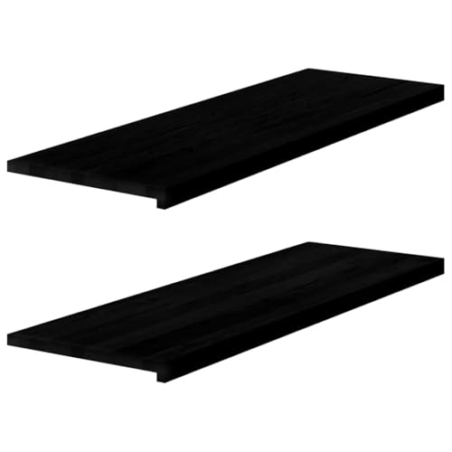 Window Sills 2 pcs Dark Brown 47.2x15.7x0.8 Solid...