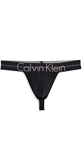Calvin Klein Men's Underwear Focused Fit Thongs Underwear, Black, Large