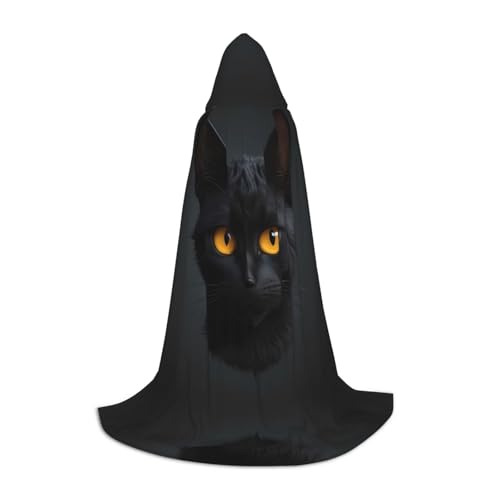 WZYCWB Capa con capucha con estampado de cabeza de gato M | Disfraz de cosplay, accesorio de fiesta de anime de Halloween