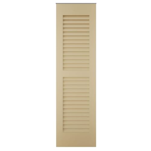 15"W x 43"H Americraft Two Equal Louver Exterior Real Wood Shutters (Per Pair), Natural Twine by Ekena Millwork - Used condition - Image 3