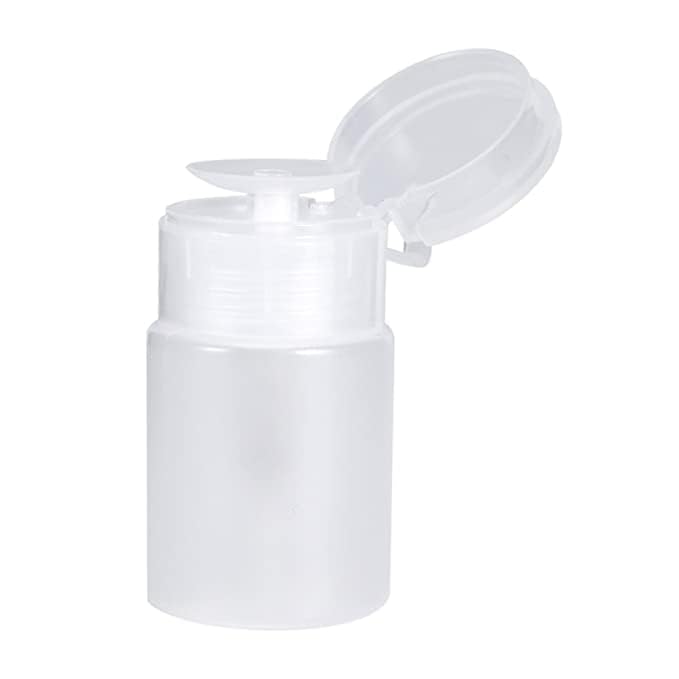 60 ML Pump Dispenser Bottle, Nail Polish Remover Cleanser Dispenser Nail Art Tool, Plastic Liquid Container with Flip Top Cap, Empty Travel Containers for Cosmetic Lotion Face Toner(Pink)-image-12
