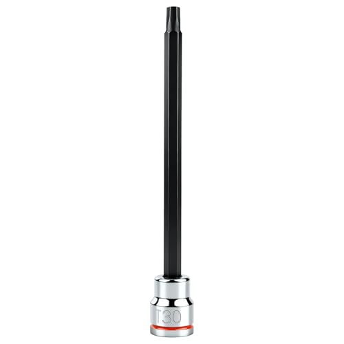 Image of 3 /8 Inch Drive Long Torx Bit Socket, T30, Full Polished, Premium CR-V & S2 Alloy Steel Head Made for Auto /Mechanical