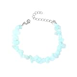 ZALXOZYL conjunto de Pulsera de Cuentas de Joyería Natural, Cristal de Cuarzo, Piedra Triturada, Elástica, para Mujeres y Hombres, para Cumpleaños.Blue9Mm
