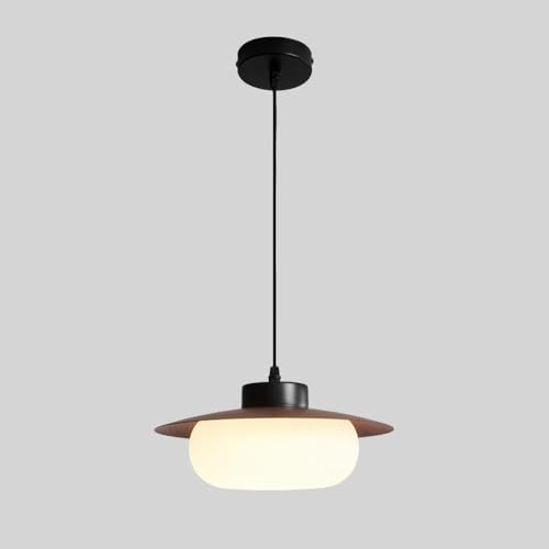 Lámpara colgante LED de 18W con efecto madera de nogal y 3 temperaturas de color ajustable