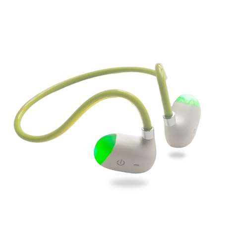 EJEAS X3 Open Ear Headphones Wireless, Bluetooth 5.3 Air Conduction Sports Earphones with Night Running Light for Running, Cycling, Sports (Green)