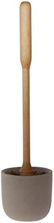 Iris Hantverk Birch Wood Toilet Brush and Soft Concrete Cup in Natural Sand