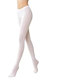 JSMTKJ Damen Strumpfhose Muster Hohe Taille Sexy Netzstrumpfhose mit Reizvollen Trachtenstrümpfe Mesh Loch Tanzstrumpfhose mit Zopfmuster für Weihnachtstag Fasching Karneval Mottoparty