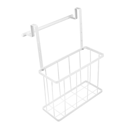 Cabilock Over Cabinet Storage Basket with Towel Bar Organizer for Kitchen and Bathroom Door Hanging Holder for Easy Access to Towels and Essentials