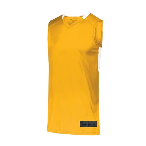 Augusta Sportswear Youth Step-Back Basketball Jersey, Gold/White, L