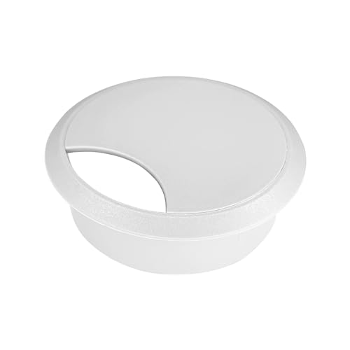 cyclingcolors 1x pasacables 70mm plástico Tapa Redondo Escritorio Mesa Mueble (Blanco)