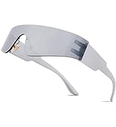 FEISEDY Futuristic Visor Punk Sunglasses Rimless One Piece Goggles Miorred Shades Women Men B2927