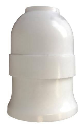 Portalámparas reforzado blanco E27, ideal para iluminación interior y exterior, resistente y duradero para diversas aplicaciones.