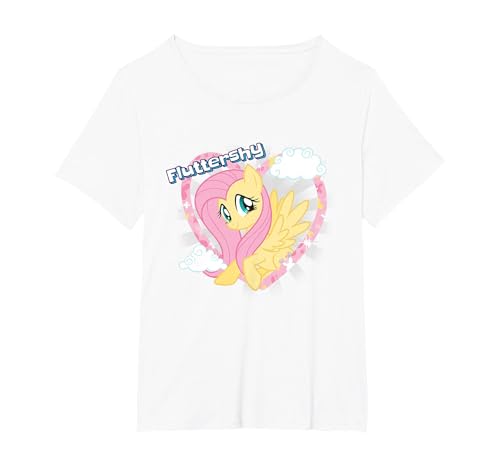 Image of My Little Pony Fluttershy Heart T-Shirt, Women's Plus, White, 5X