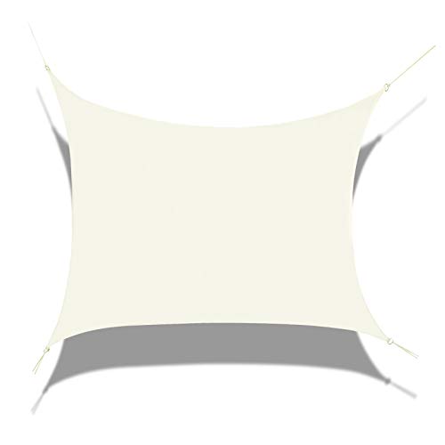 Laxllent Voile d'ombrage Rectanglulaire 3x3m,Toile d'ombrage Anti UV en Polyester Imperméable pour Jardin&Terrasse,Blanc crème Cover