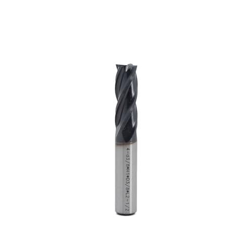 Image of Square End Mill JESTUOUS Carbide 4 Spiral Flute Titanium Coating Drill Bits 1 /8 inch Shank Dia.1 Cut Length for Milling Metal,1 Piece