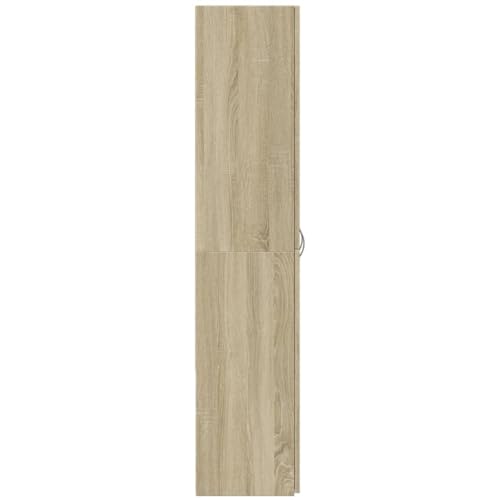 IKAYAA Armario archivador de Madera Armario Metalico Armario Oficina Mueble Metálico para Oficina Muebles Oficina con Llaves, 2 Puertas, 3 Estantes 60 x 32 x 153 cm Roble Sonoma - imagen 5