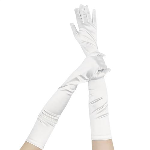 Long Satin Gloves for Women Stretchy Opera Gloves Elbow Length 20...