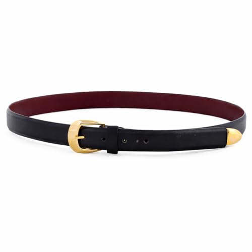 Image of Leatherman Men's Black Formal Leather Belt - Premium Italian Leather with Classic Metal Buckle | 1 Year Manufacturer Warranty