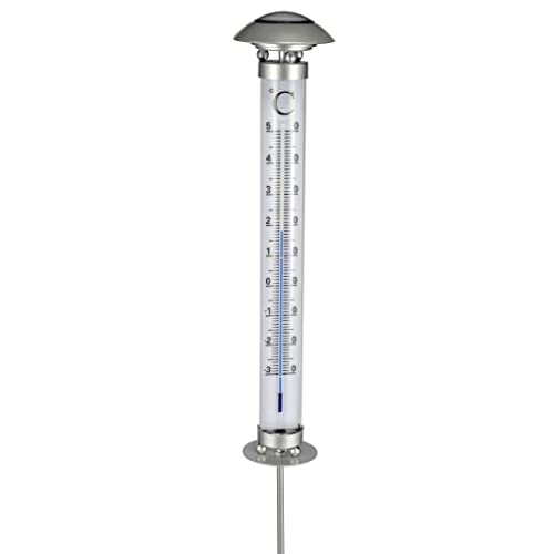 GraviDus Solar Thermometer Mit LED Display - Wetterstation Für Garten Und Balkon