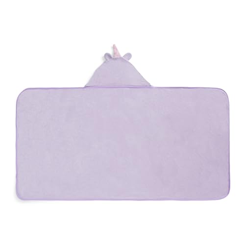 Image of Delta Children Kids Hooded Bath Towel with Pockets - Super Soft and Absorbent- Great Gift for Boys and Girls, Light Purple Unicorn