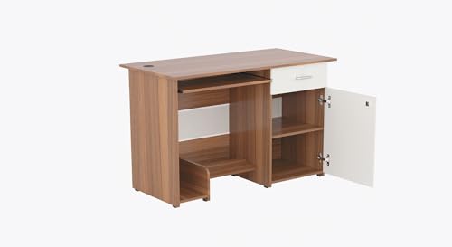 Image of COUCH CULTURE Fisher Engineered Wood Study Table | Multi-Purpose Study Table | Computer Table for Students | Office Table with 2 Drawers | Desk for Work from Home | 1 Year Warranty - Leon Teak