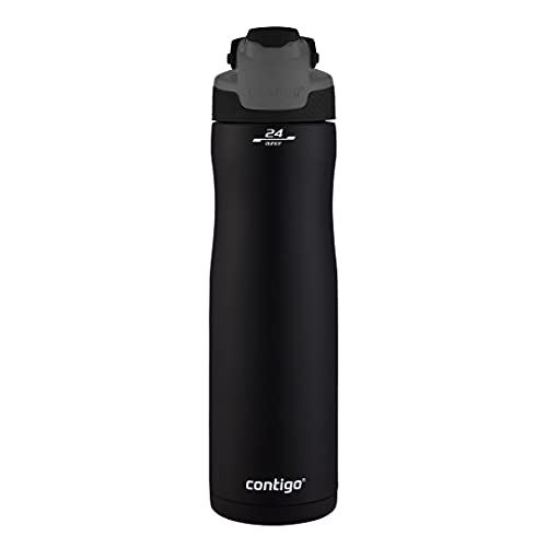 Contigo Autoseal Chill Botella de bebida, botella de agua de acero inoxidable con tecnología Autoseal, la botella aislada mantiene las bebidas frías hasta 28 horas, sin BPA, Unisex-Adult, 720 ml
