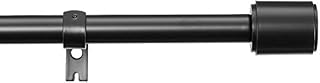 Amazon Basics Karnisz ścienny z zakończeniami, 2,5 cm, od 183 do 366 cm, czarny