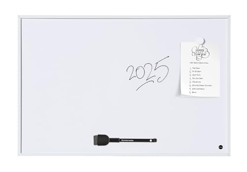 Bi-Office Whiteboard Basic – Magnetisch & Trocken Abwischbar Mit Schwarzem MDF-Rahmen, 585x385 Mm – Perfekt Für Büro Oder Zuhause