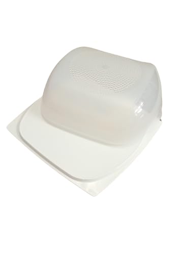 Genérico Cloche à fromage carrée avec condenControl, 30 x 27 x 12 cm, grand conservateur de fromages, blanc