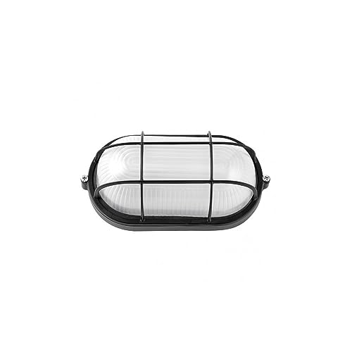 Aplique exterior oval aluminio Apus grande 1xE27 negro