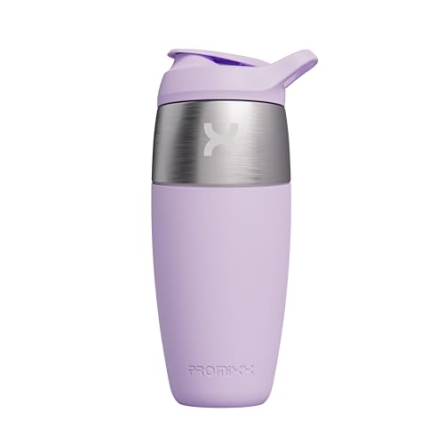 Promixx Pursuit - Botella mezcladora de 950 ml, botella mezcladora de proteínas de acero inoxidable de una sola pared, batidos súper suaves, 950 ml, color lila