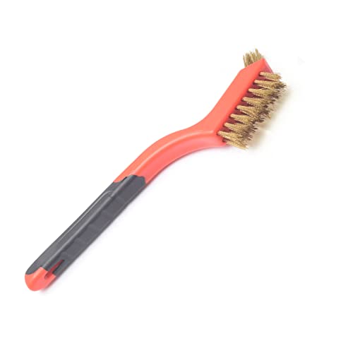 Image of Wire Brush Set, 12 Pcs Brass /Stainless Steel /Nylon Wire Brushes for Cleaning with Curved Handle Grip for Rust Removal, Dirt, Paint Scrubbing (Brass)