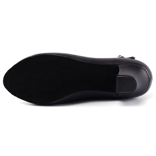 Linodes Economy PU Leather Ankle Strap Character Shoe 2'' Ballroom Dance Shoes for Women3