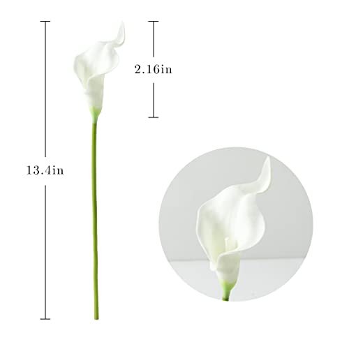 Veryhome 20Pcs White Flowers Artificial Calla Lily Flowers For Diy Bridal Wedding Bouquet Centerpieces Home Decor (Pure White) #TOP6