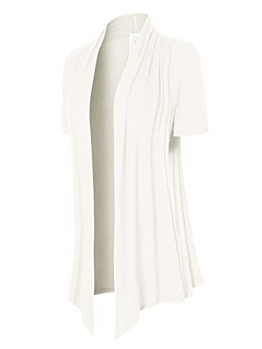 Image of MixMatchy Women's Lightweight Short Sleeve Draped Open Front Cardigan Vest