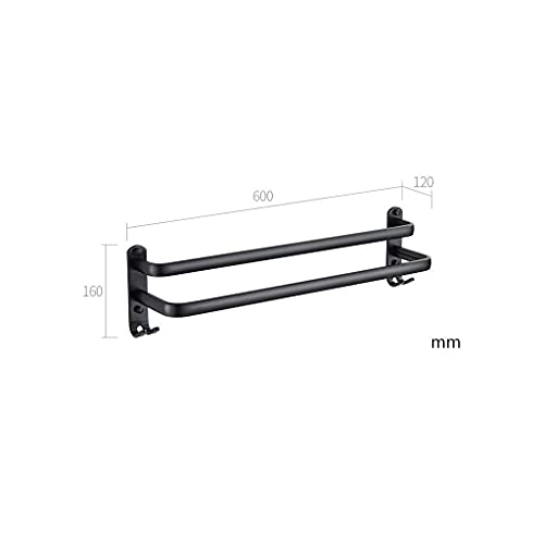 Toallero baño negro doble barra con sistema de secado eficiente 7