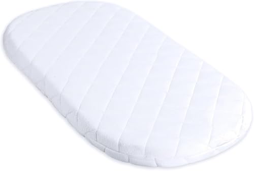 Totsy Baby Colchón capazo Bebe 35x75 cm - colchones para capazos Carrito minicuna Moises Cuna de Viaje y Mini Cama colchon Infantil 35 x 75 Ovalado con Funda