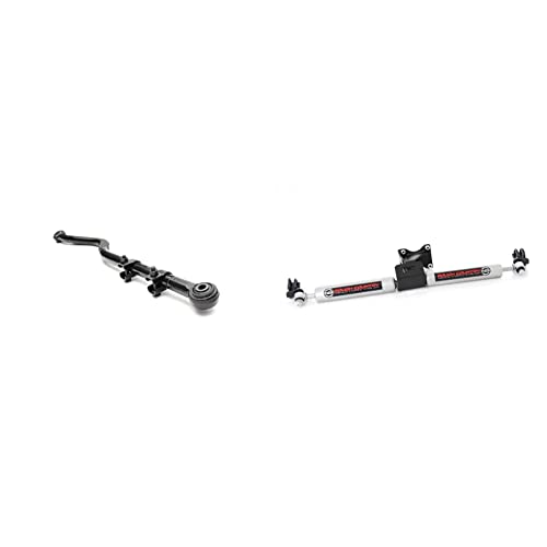 Rough Country Front Forged Adjustable Track Bar For 2007-2018 Wrangler Jk - 1179 & N3 Dual Steering Stabilizer For 07-18 Jeep Wrangler Jk - 8734930 #TOP12