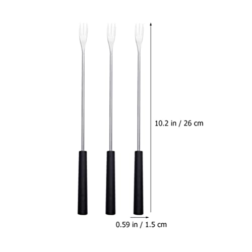 Hemoton Fondue Pot Set 6Pcs Fondue Sticks Chocolate Fork Fondue Tools Stainless Steel Fondue Forks For Roast Meat Chocolate Dessert Cheese Marshmallow Grill Black Marshmallows #TOP6