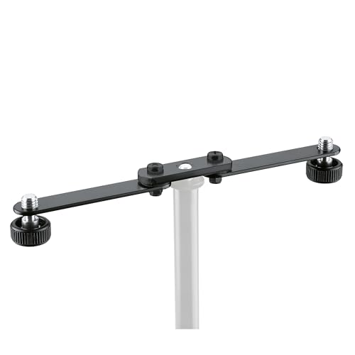 Image of K&M Konig & Meyer 23510-500-55 Microphone Bar Adjustable Microphone Positioning for Stereo Recording Universal 5 /8 inch Thread Connector Professional Choice Made in Germany Black