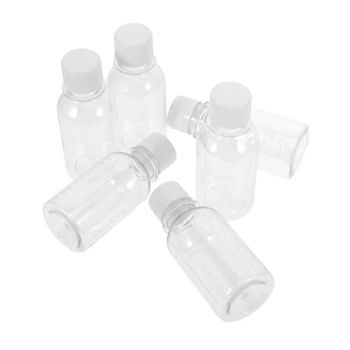 VILLFUL 6個 薬瓶 薬液旅行容器 ラベル付き錠剤オーガナイザー 詰め替え可能 ウィークリーピルオーガナイザー コンテナ 薬品保管容器 旅行医学オーガナイザー ペット Transparent