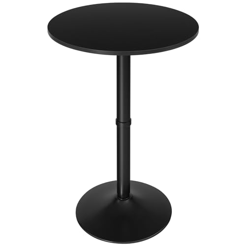 HOOBRO Round Bar Table, 35' Tall Pub Table, with Non-Slip Base for Narrow Space, Bar Height Table...